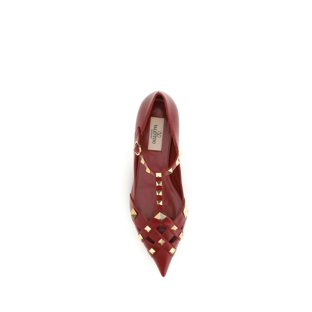 Red Goatskin Ballet Flats