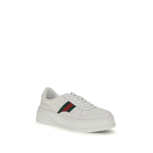 White Calf Leather Bos Taurus Chunky Sneakers
