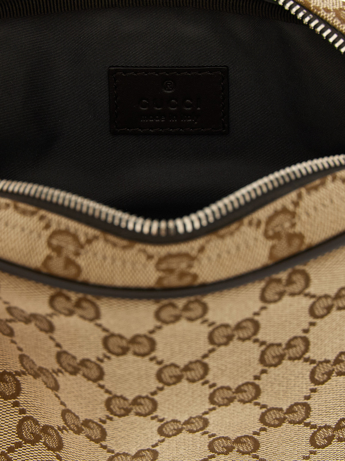 Beige Polyester Crossbody Bag