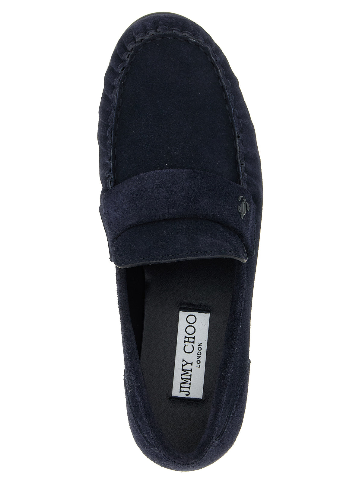 Blue Leather Slip-On Loafers