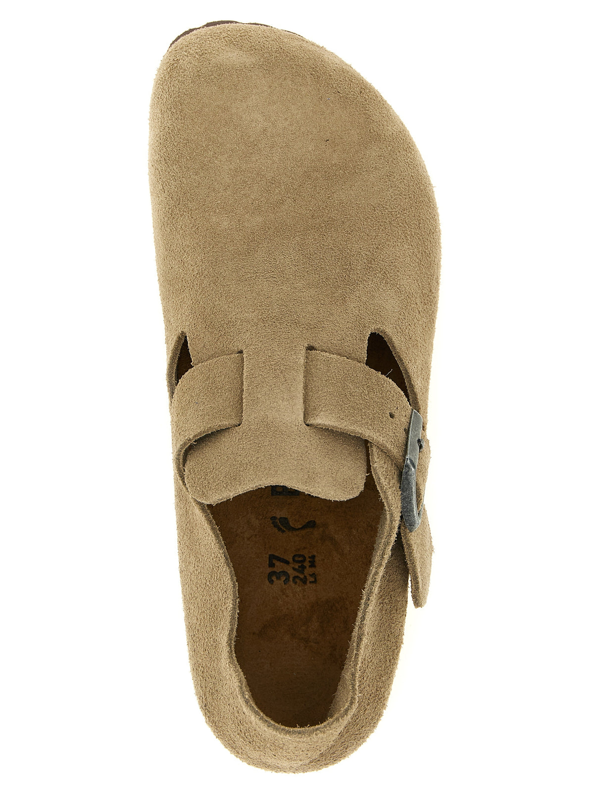 Beige Suede Leather Clogs