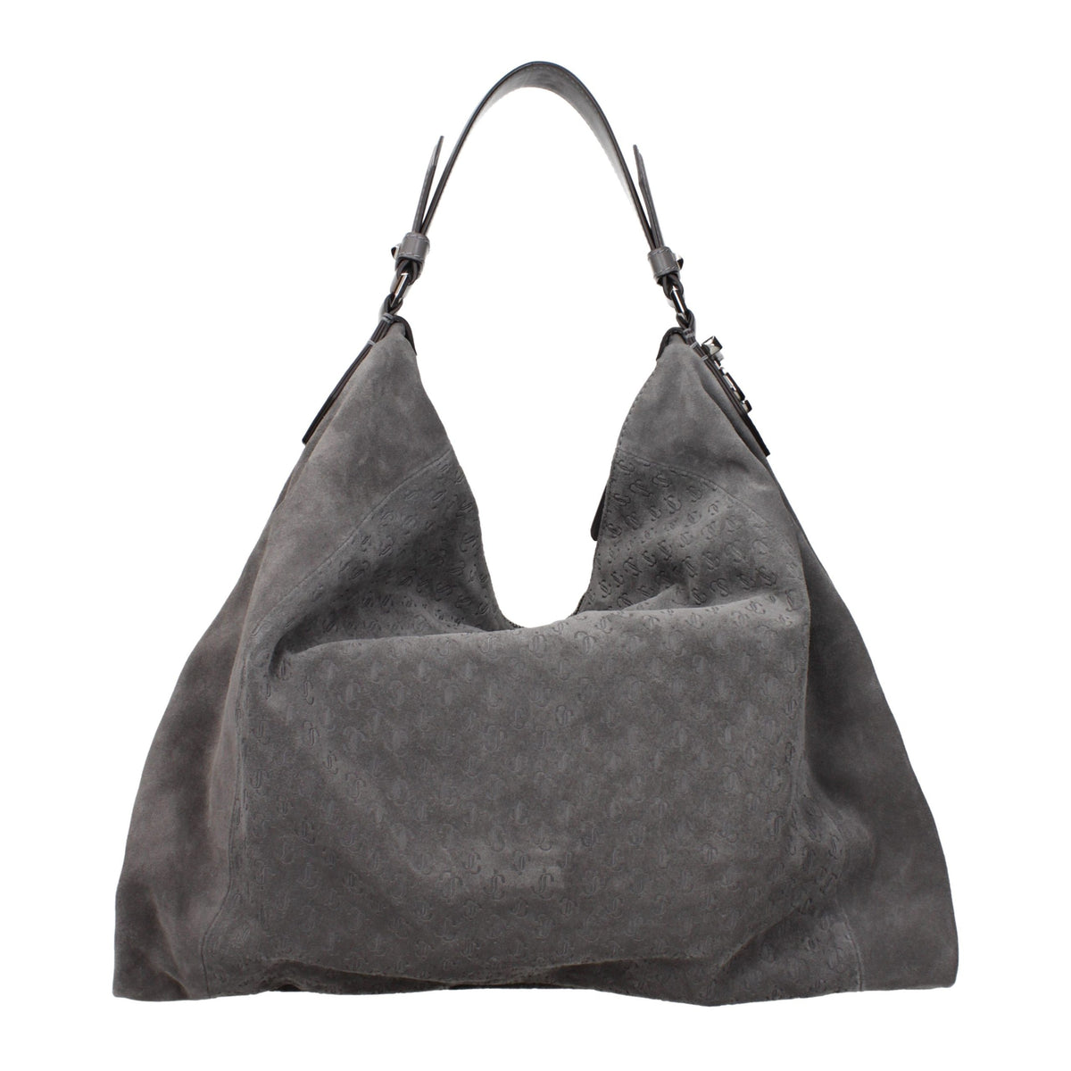 Gray Leather Shoulder Bag