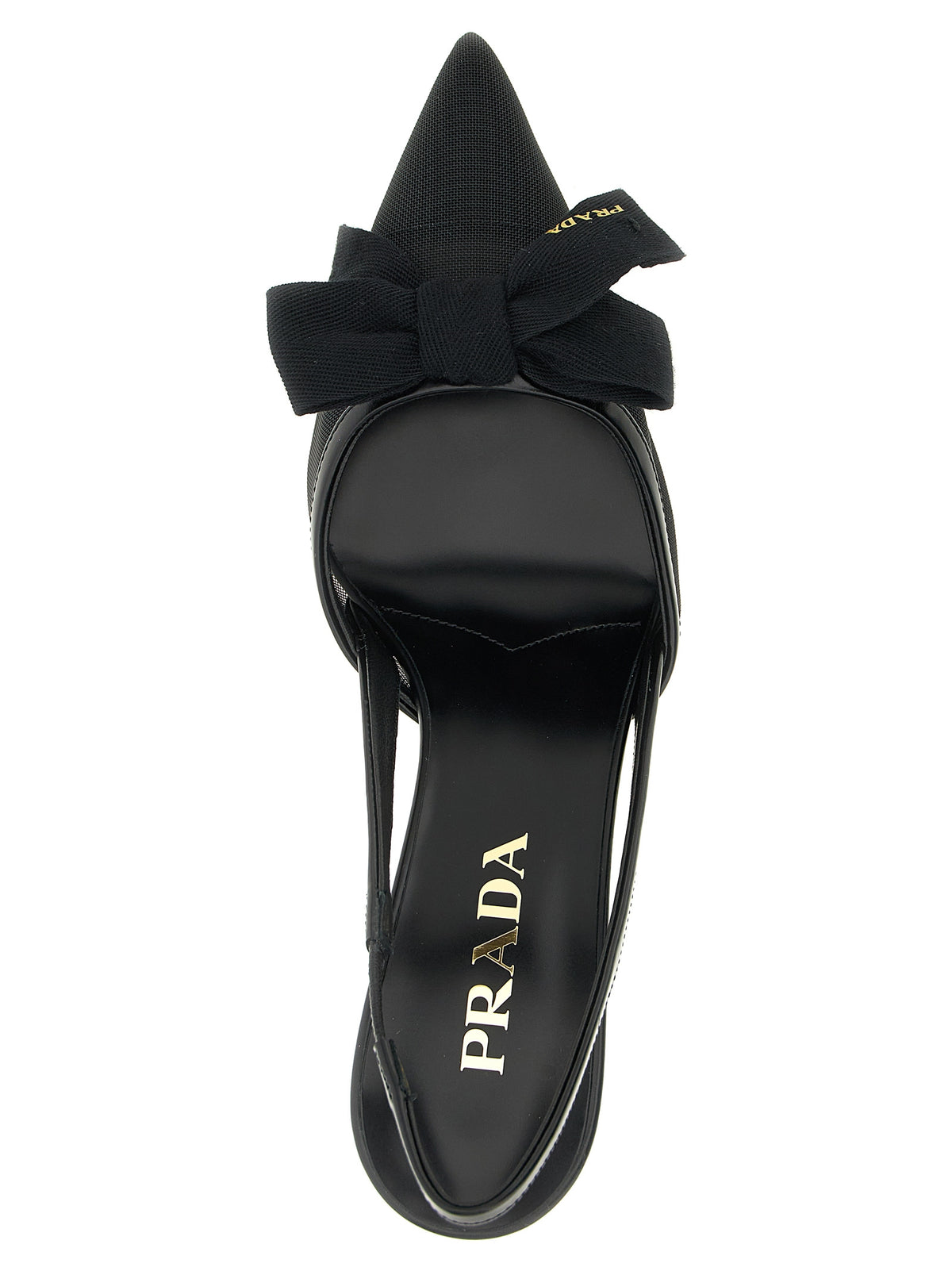 Black Polyamide Mid Heel Pumps