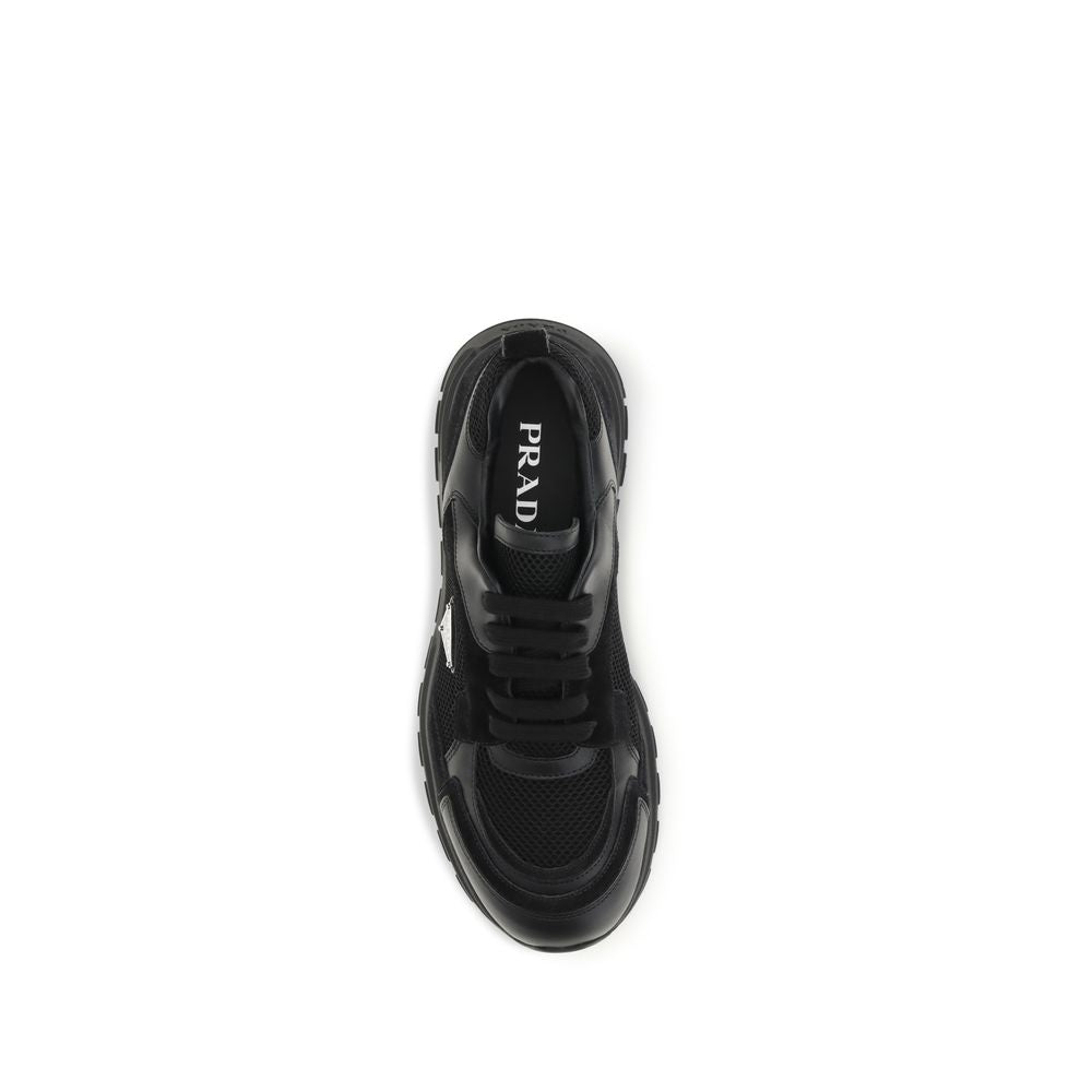 Black Fabric Athletic Sneakers