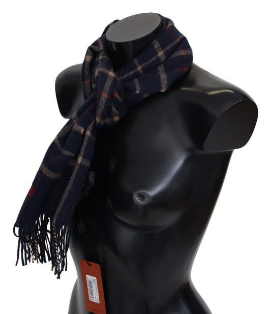 Musta ruudullinen unisex-kaulahuivi hapsuilla