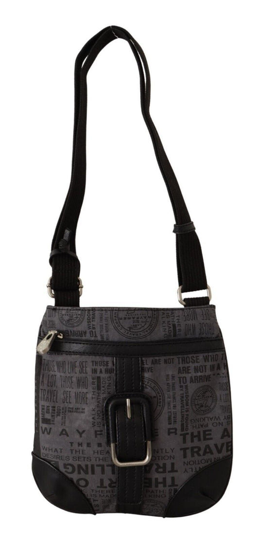 Harmaa painetun logon olkalaukku/crossbody-laukku
