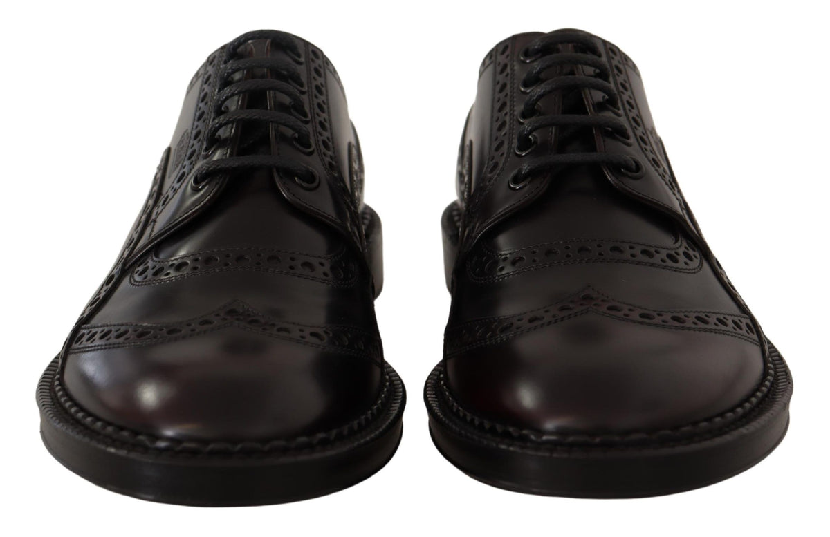 Purple Leather Oxford Wingtip Formal Shoes
