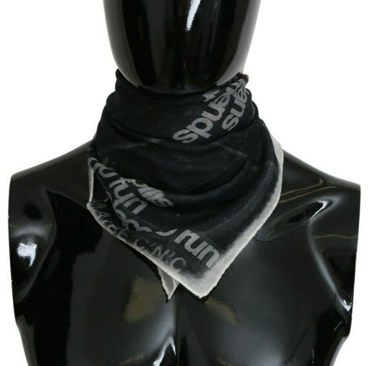 Tummanharmaa villafoulard-merkitty huivi