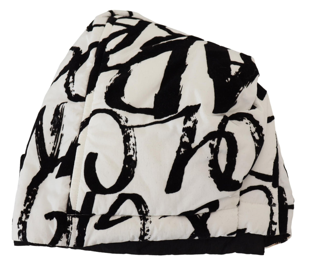White Printed Nylon Women Winter Beanie Cap Hat