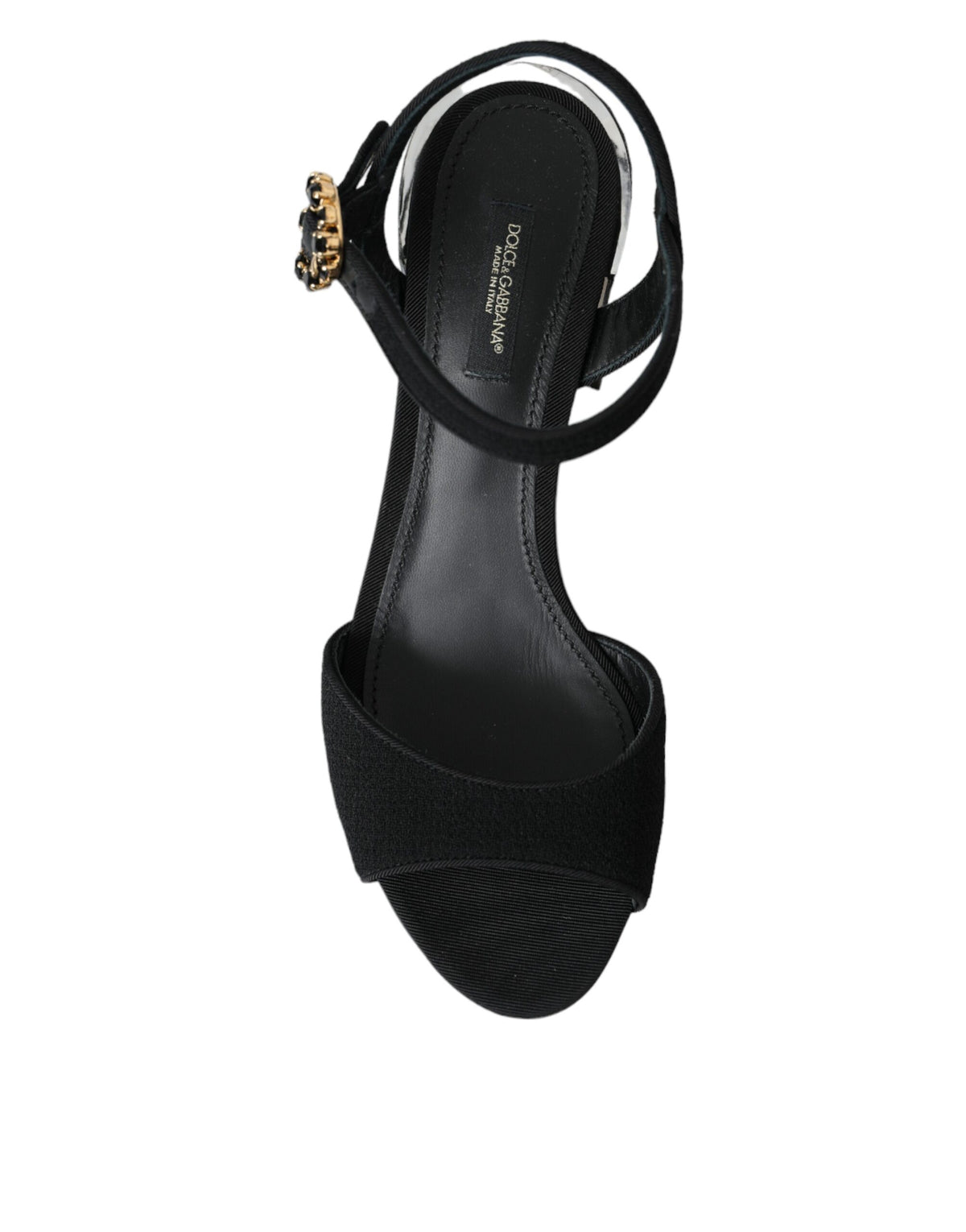 Black Crystal Ankle Strap Keira Sandal Shoes
