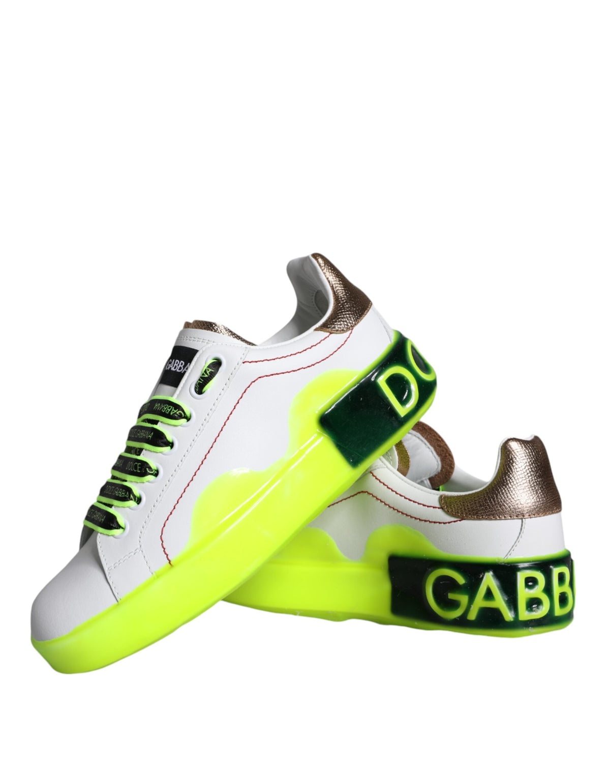 White Leather Portofino Low Top Sneakers Shoes