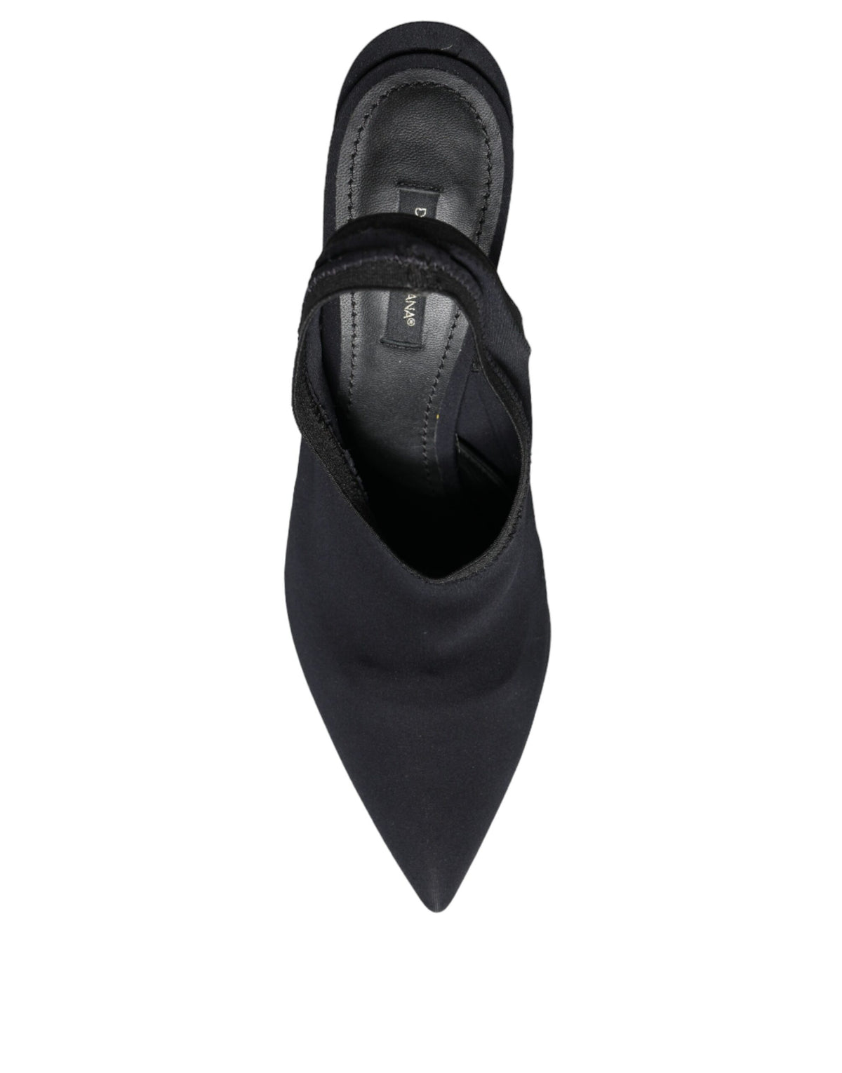 Black Jersey Stretch Heels Slingback Shoes