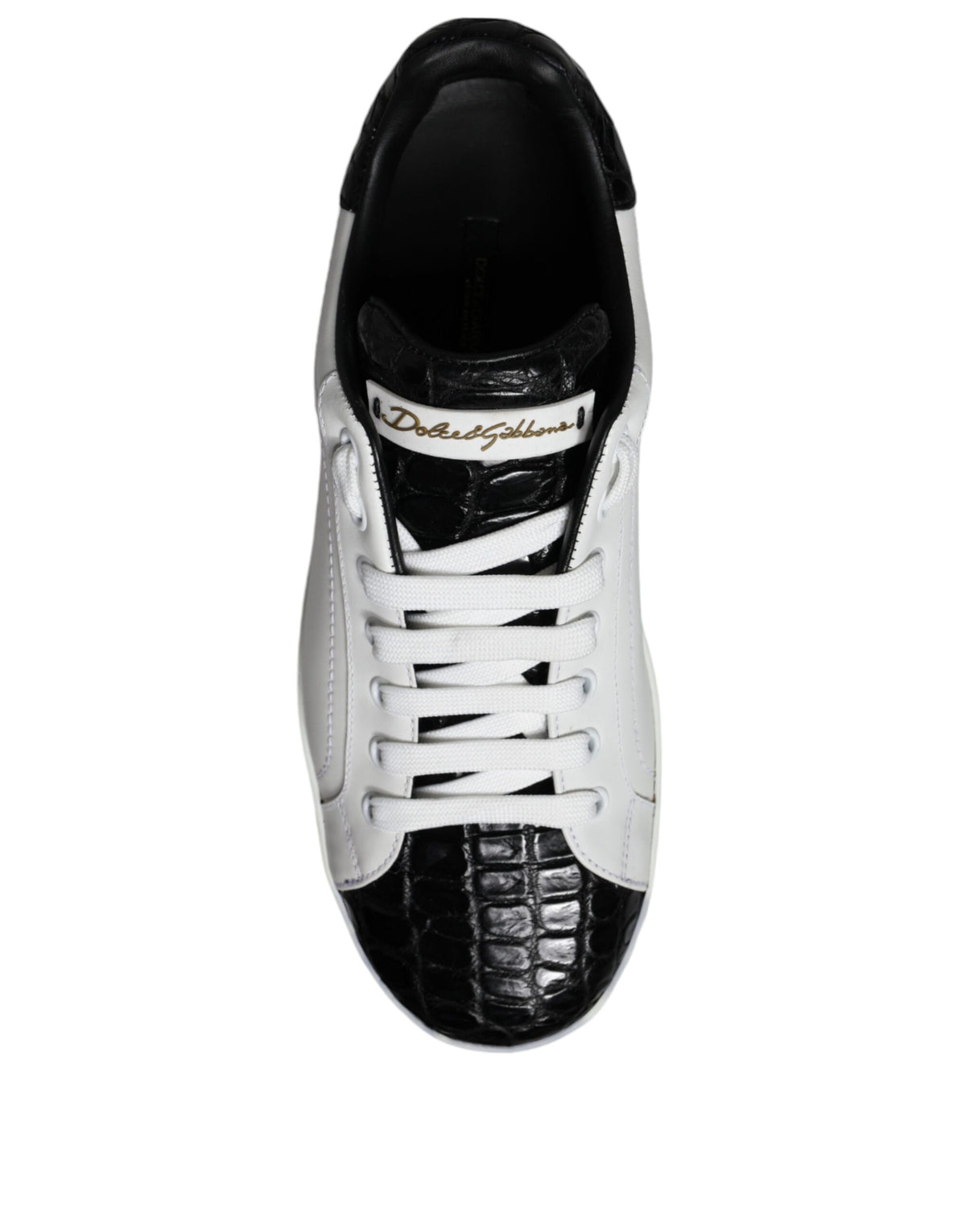 Black Leather Logo Portofino Sneaker Shoes