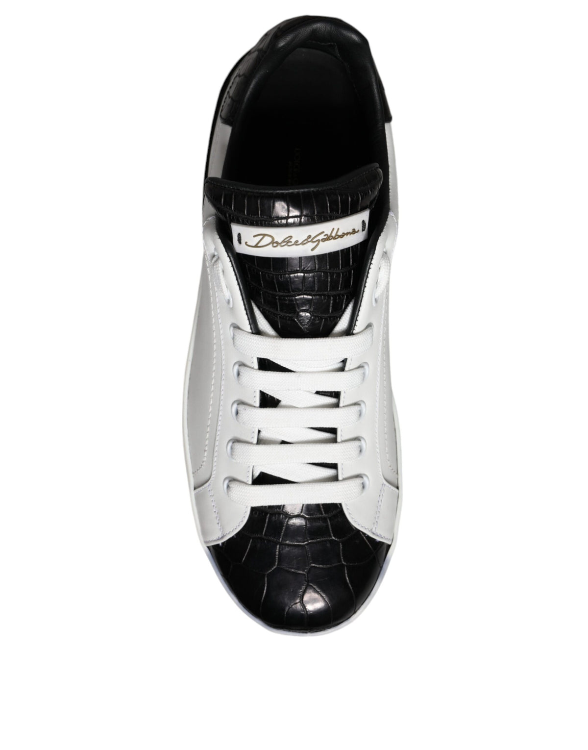 Black Leather Logo Portofino Sneaker Shoes