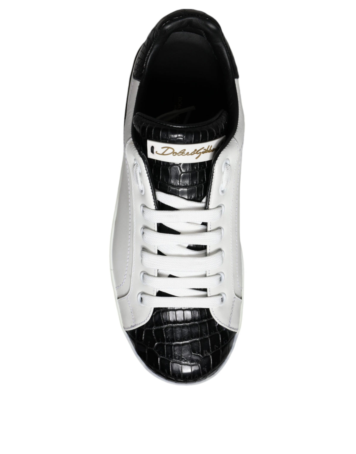 Black Leather Logo Portofino Sneaker Shoes
