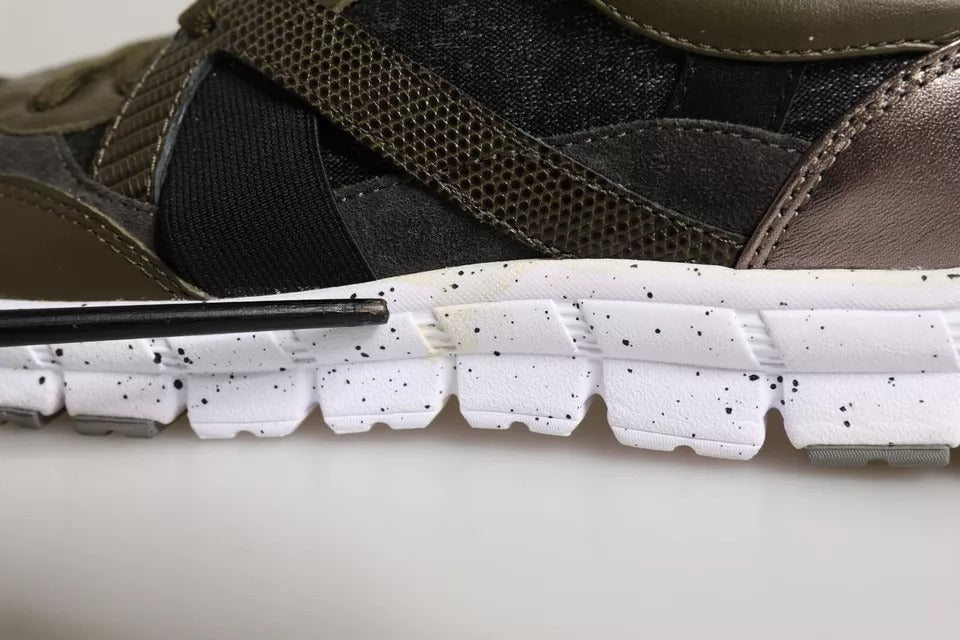 Multicolor Canvas Leather Low Top Sneaker Shoes