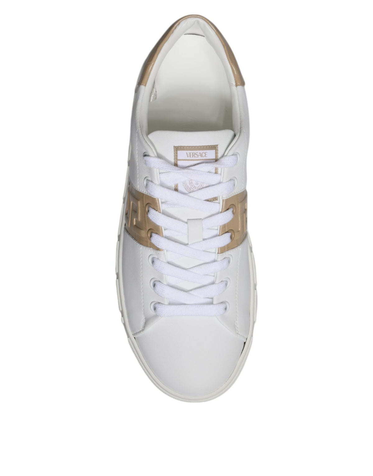 White Brown Greca Print TPU Low Top Men Sneakers Shoes