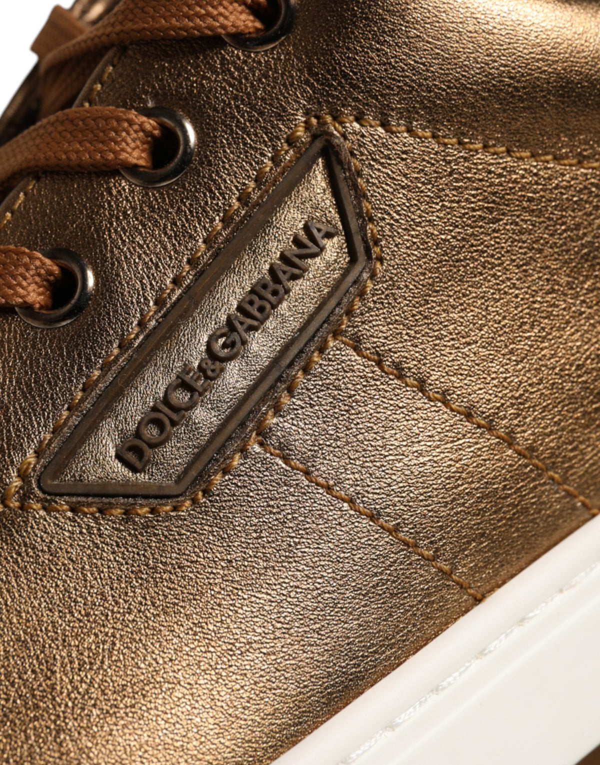 Gold Leather Logo London Men Sneaker Shoes