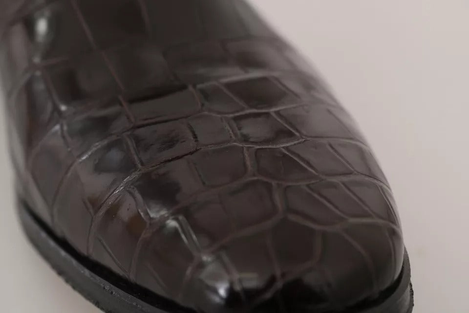 Brown Patterned Leather Dress Formal Shoes