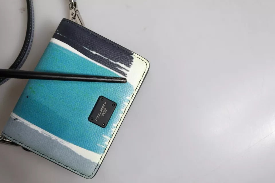 Multicolor Leather DG Logo Bifold Card Holder Wallet