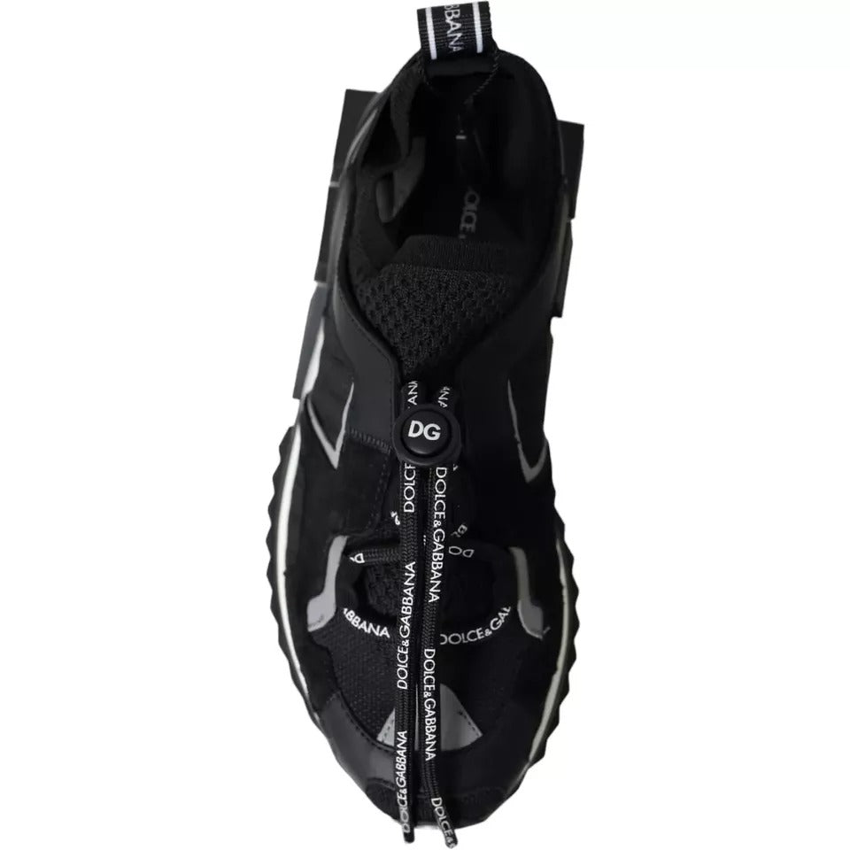 Black White Logo Sorrento Mens Sneakers Shoes