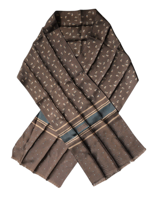Brown Fantasy Silk Neck Wrap Shawl Scarf