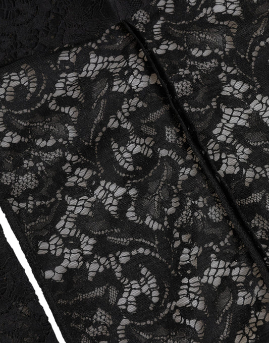 Black Floral Lace Whole Head Wrap Hat
