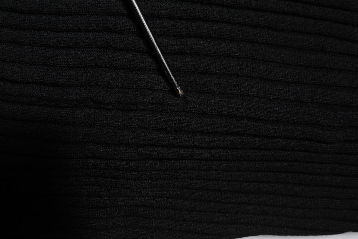 Black Cashmere Knitted Neck Warmer Foulard Scarf
