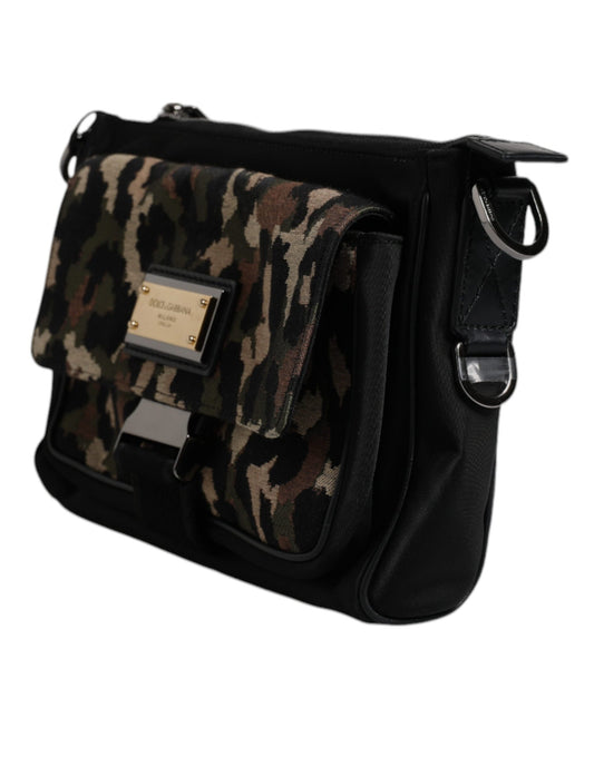 Multicolor Leopard Jacquard Crossbody Bag