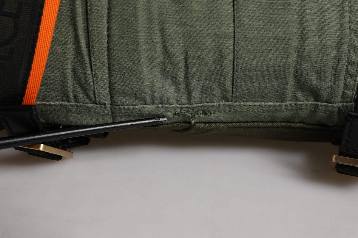 Military Green Patchwork Travel Backpack Bag