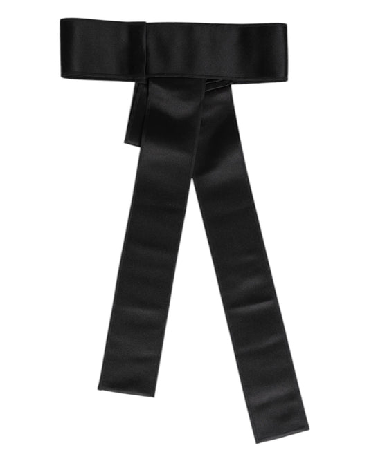 Black Satin Wide Waist Belt