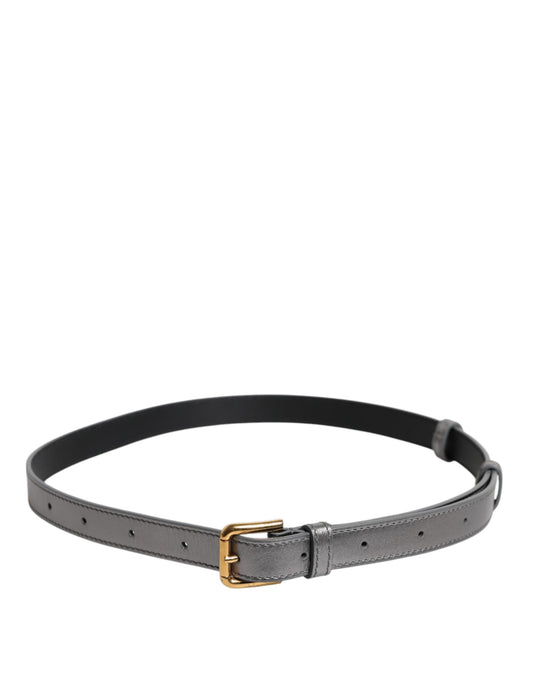 Silver Logo Engraved Metal Waist Buckle Belt