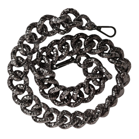 Black Chain Logo Engraved Bag Shoulder Strap