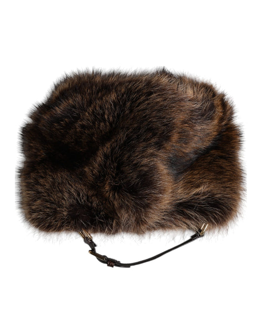 Brown Fur Women Bucket Hat