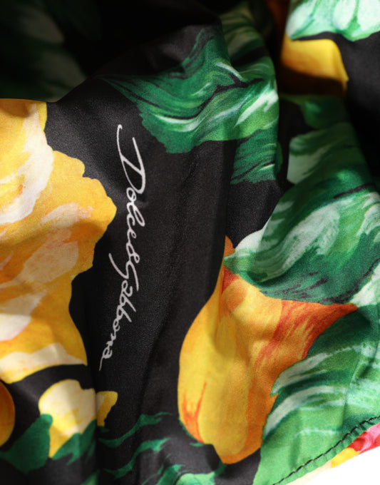 Multicolor Floral Print Whole Head Wrap Hat
