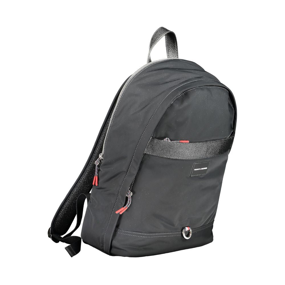 Black Polyester Men Backpack