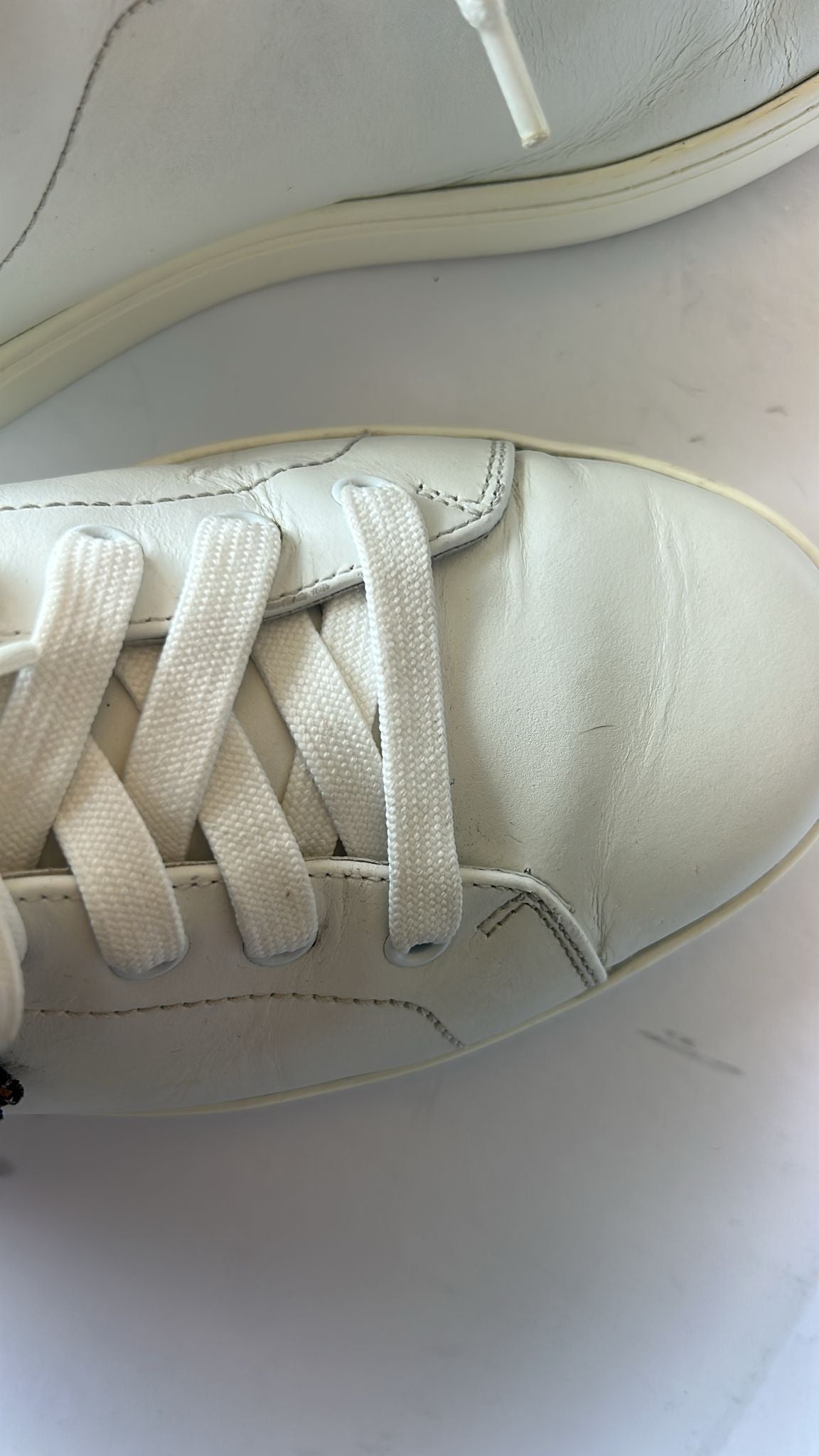 White Leather Heart Embellished Sneakers Shoes