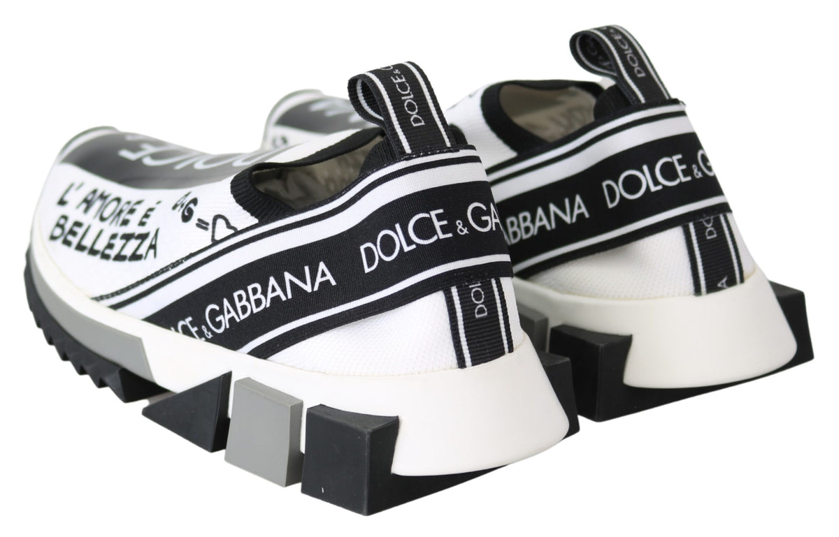 White Black Slip On Sorrento Sneakers