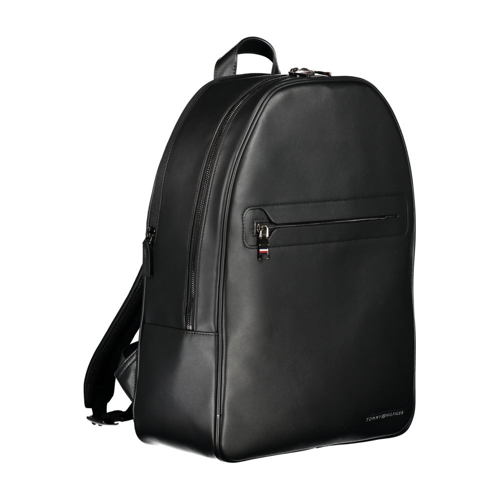 Nero Polyurethane Men Backpack