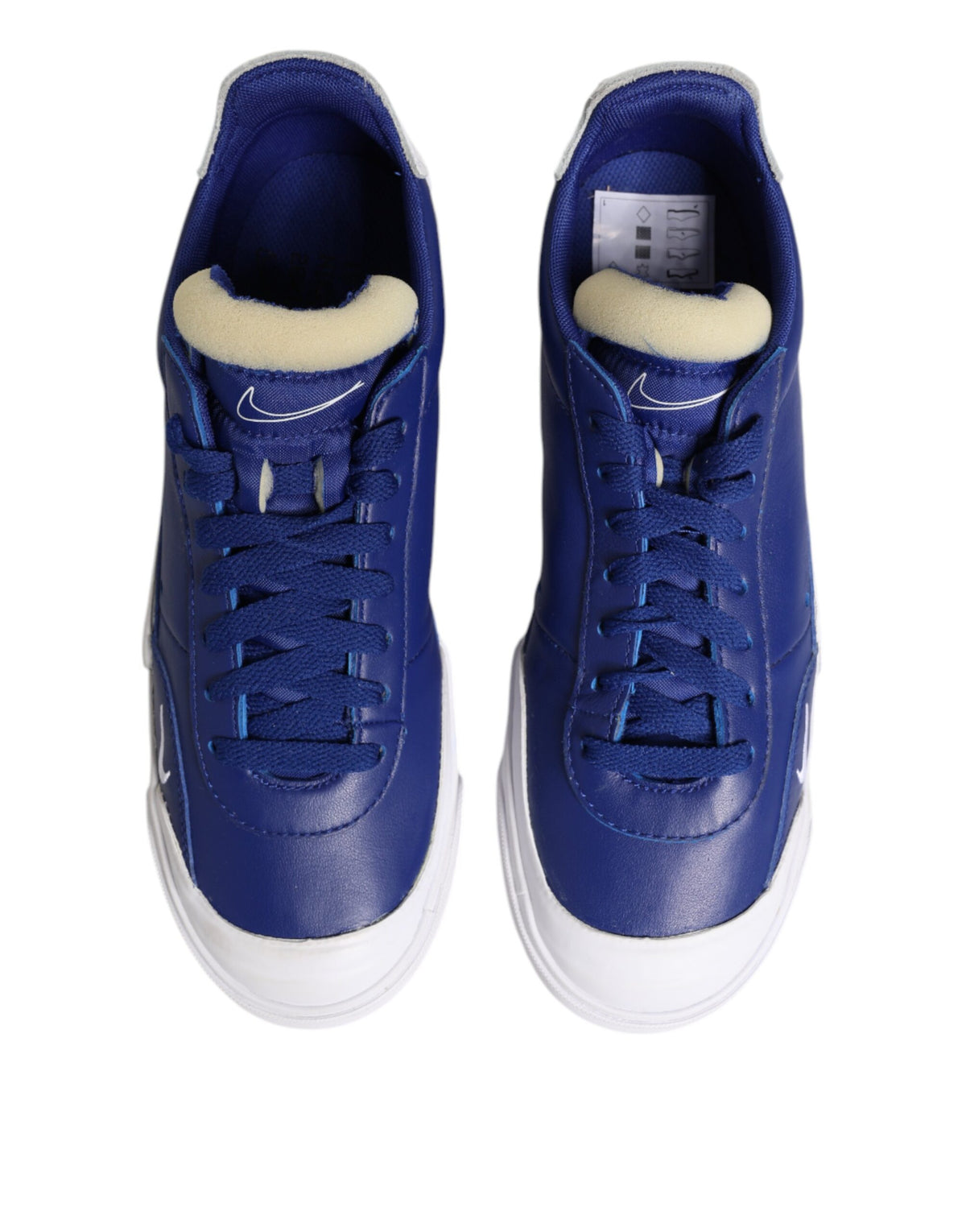 White Blue Lace Up Low Top Drop-Type PRM Sneakers Shoes
