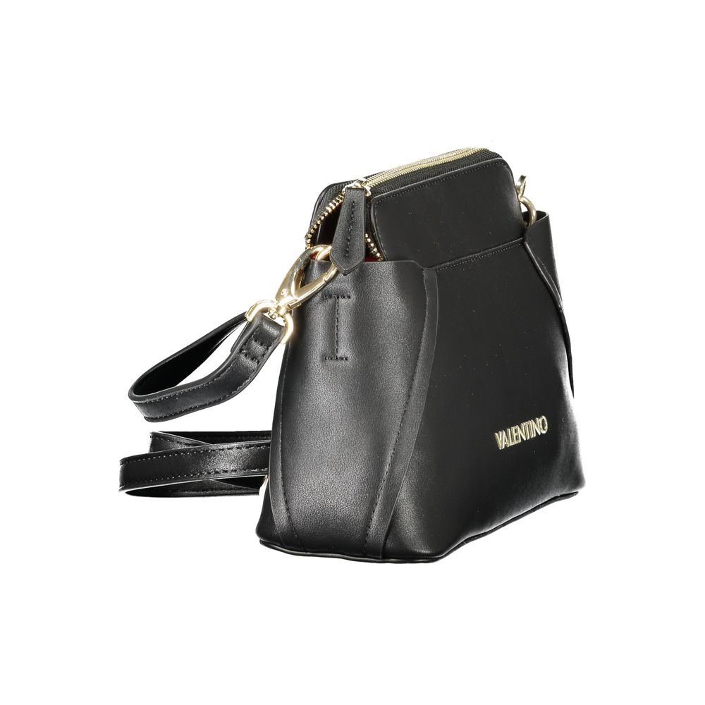 Black Polyurethane Shoulder Bag