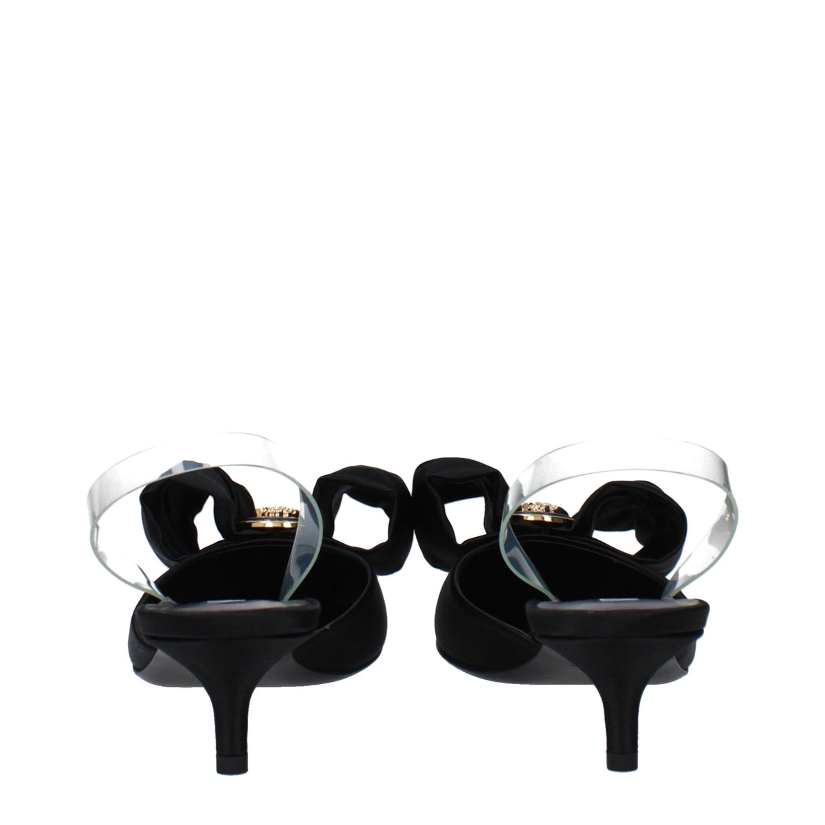 Black Satin Flat Sandals