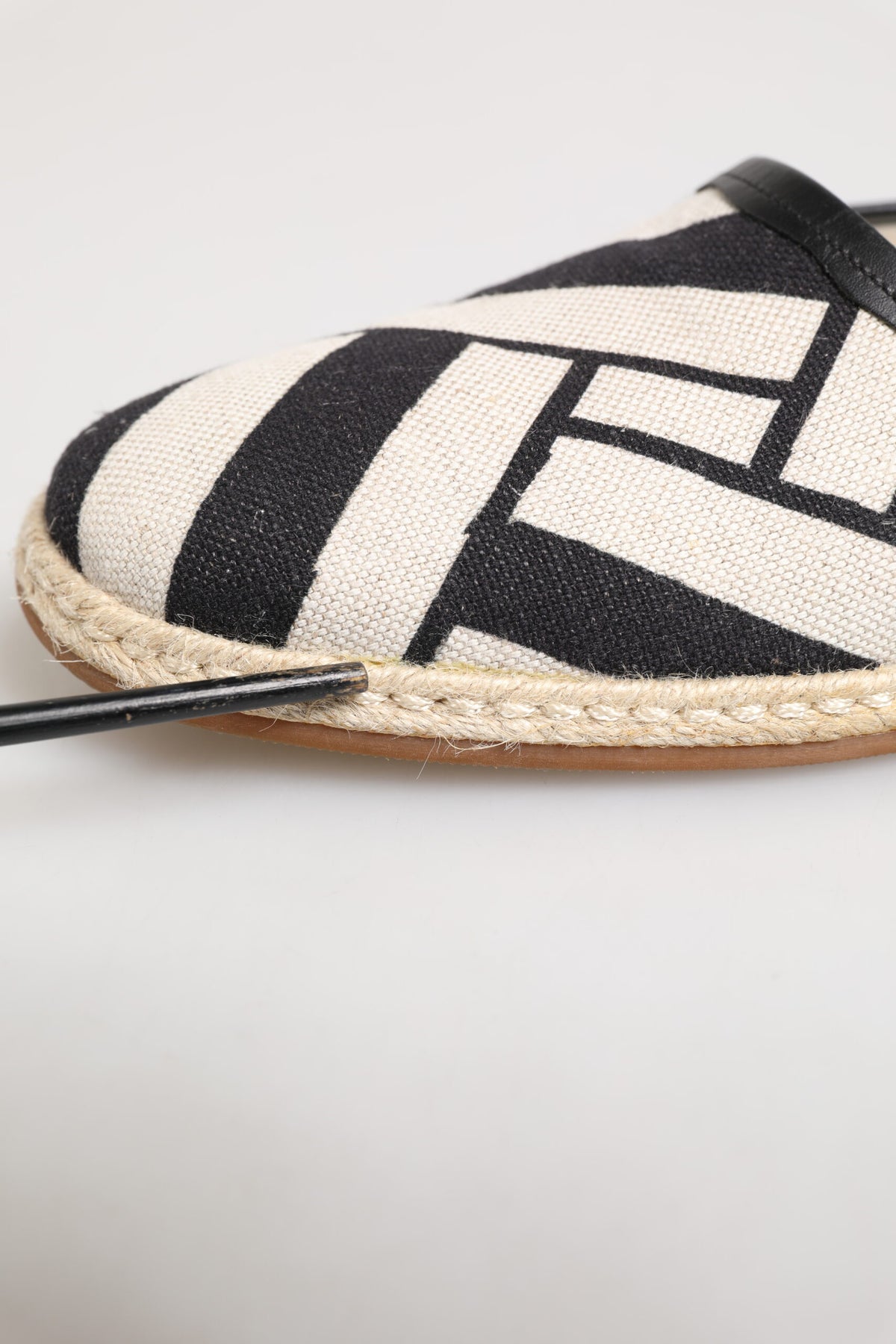 Black White Stripes Flat Espadrille Shoes