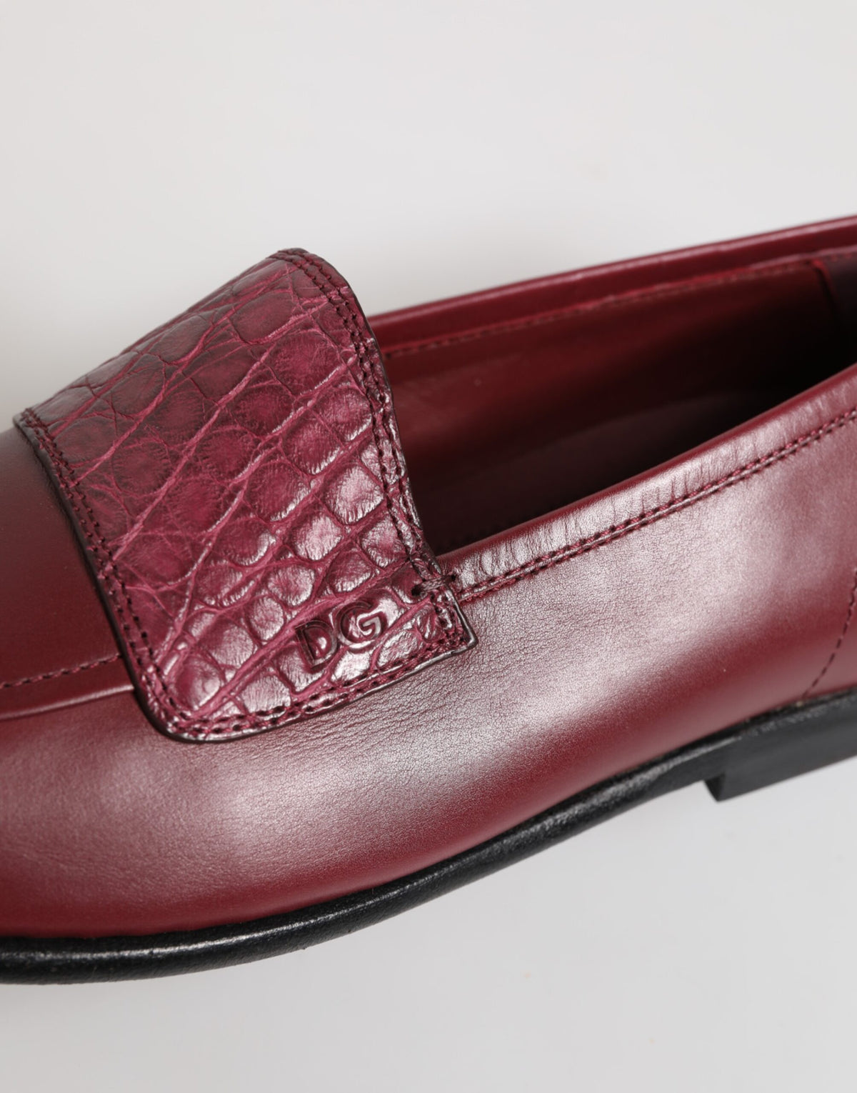 Burgundy Leather Formal Slip On Shoes