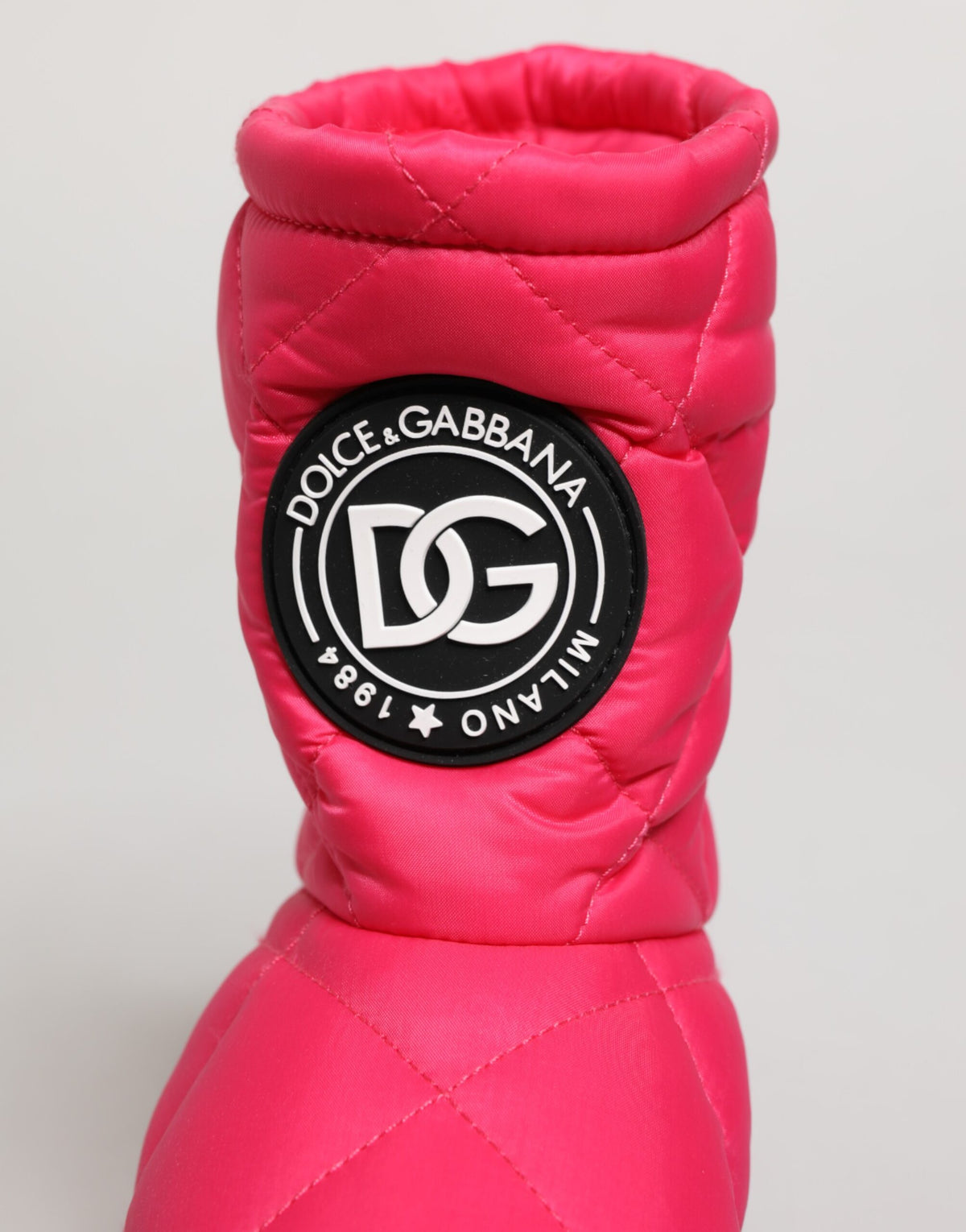 Pink White Viscose Padded Mid Calf Boots Shoes