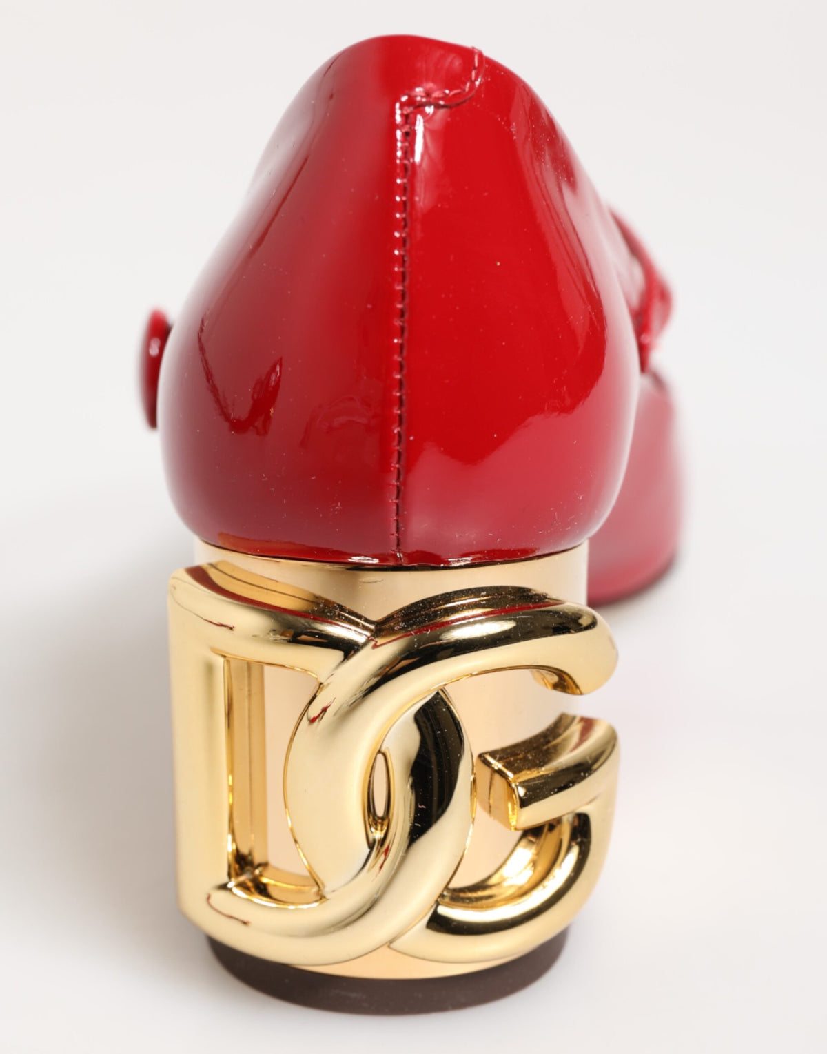 Red Leather DG Logo Heels Sandals Shoes