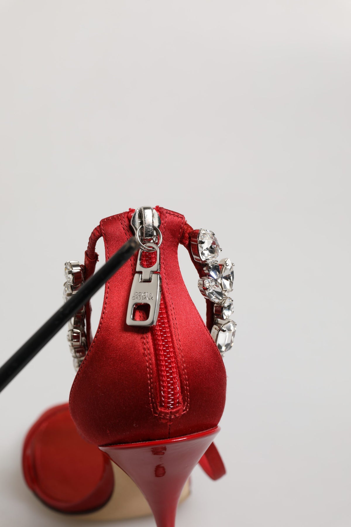Red Satin Crystals Keira Sandals Heels Shoes