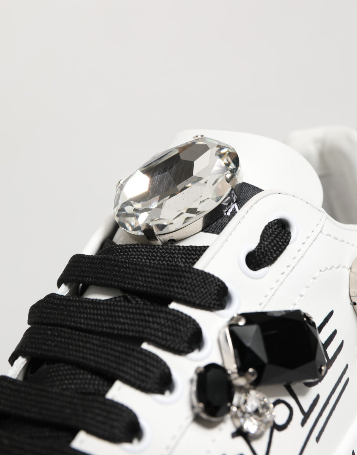 White Portofino Crystal Sneakers Shoes