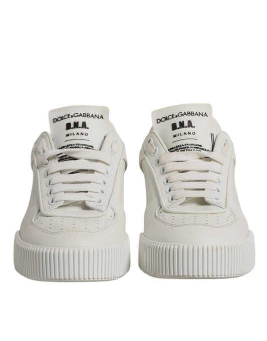 White Miami Leather Low Top Sneakers Shoes