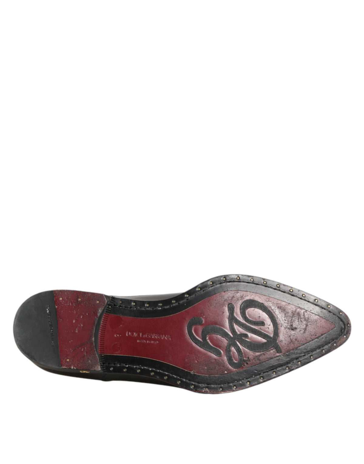 Black Leather Jeweled Crystals Derby Shoes